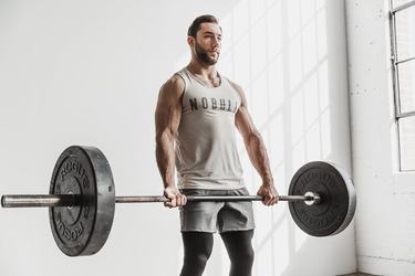 Nobull Men's Tank Tops Beige | Australia (LI7953)